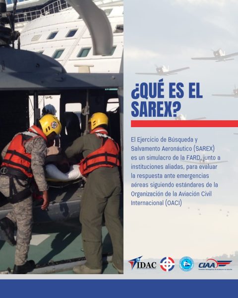 La Fuerza Aérea de República Dominicana realizará el Ejercicio de Búsqueda y Salvamento Aeronáutico (SAREX 2025) en coordinación con instituciones nacionales