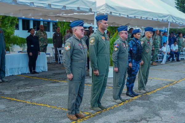 Ceremonia de traspaso de mando en el Comando de Seguridad de Base de la Fuerza Aérea de República Dominicana