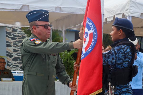 Ceremonia de traspaso de mando en el Comando de Seguridad de Base de la Fuerza Aérea de República Dominicana